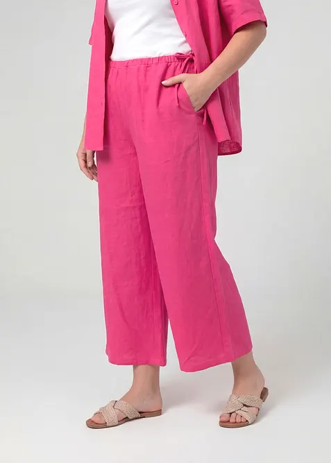 Culotte aus Viskose-Mix in pink von vorne - bonprix