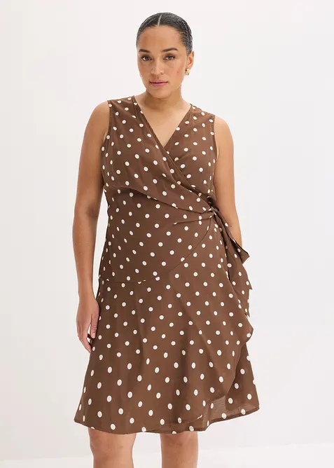 Wickelkleid in braun von vorne (Totalaufnahme) - bonprix