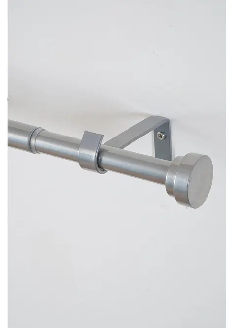 Ausziehbare Gardinenstange mit Endstück in silber - bonprix