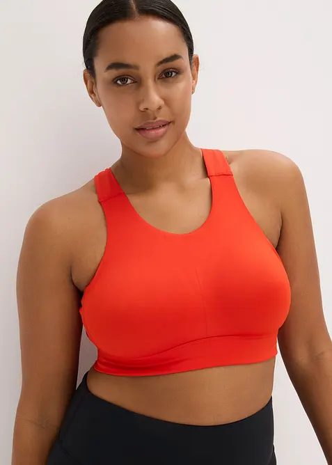 Racerback Sport-BH mit leichtem Halt in rot von vorne (im Anschnitt) - bonprix