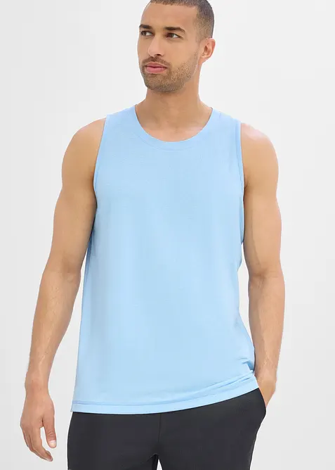 Herren Sport-Shirt mit Baumwolle (2er-Pack), schnelltrocknend in schwarz von vorne (im Anschnitt) - bonprix