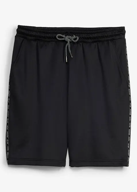 Herren Sport-Shorts, schnelltrocknend in schwarz von vorne - bonprix