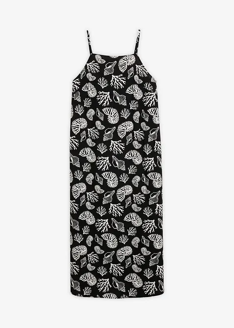 Midikleid in All-Over-Print aus Viskose-Mix in schwarz von vorne - bonprix
