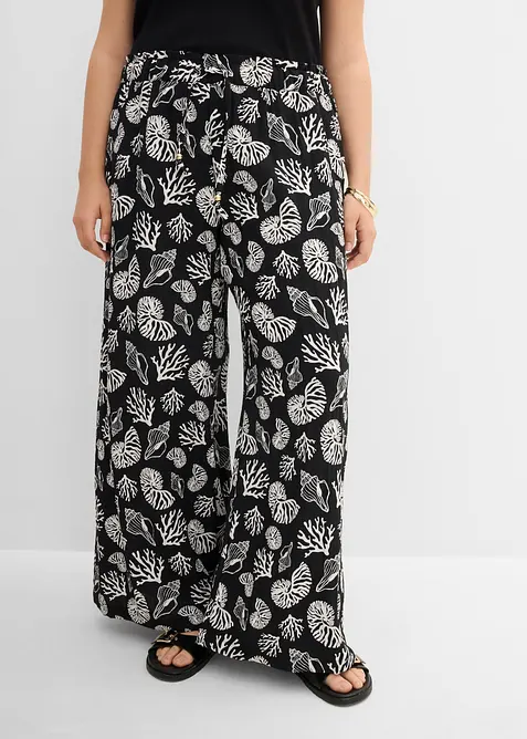 Marlenehose aus Viskose-Mix in schwarz von vorne - bonprix