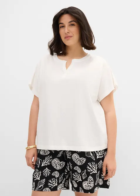 Tunika-Shirt in weiß von vorne (im Anschnitt) - bonprix