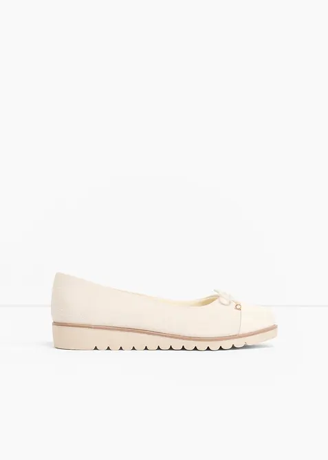 Ballerinas mit gepolsterter Innensohle in beige - bonprix