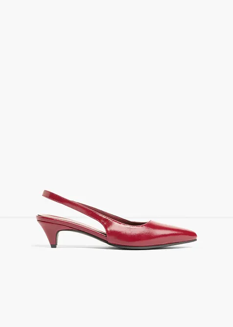 Slingpumps mit niedrigem Absatz in rot - bonprix