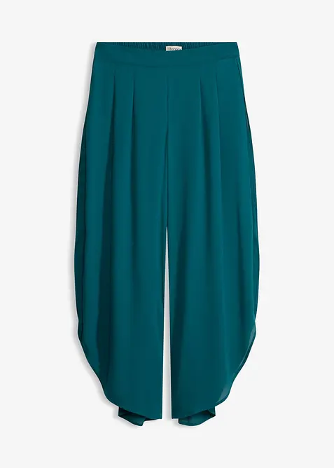 Palazzo-Hose mit Schlitz in petrol von vorne - bonprix