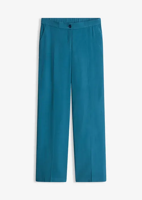 Leichte Marlenehose mit Viskose in petrol von vorne - bonprix