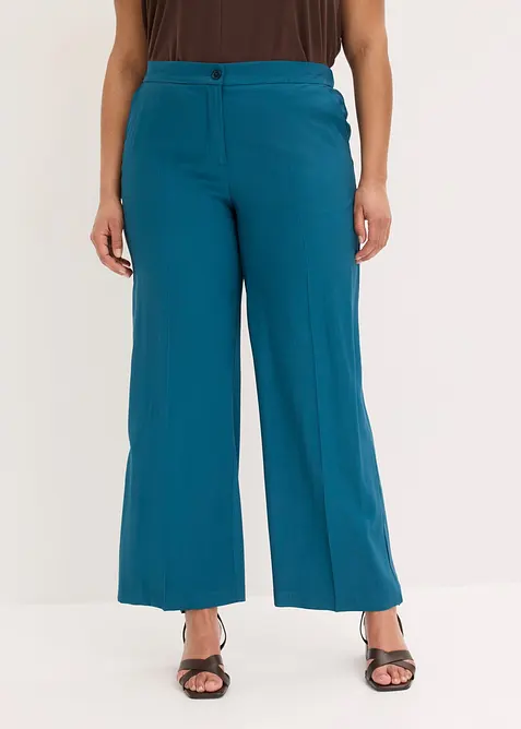 Leichte Marlenehose mit Viskose in petrol von vorne - bonprix