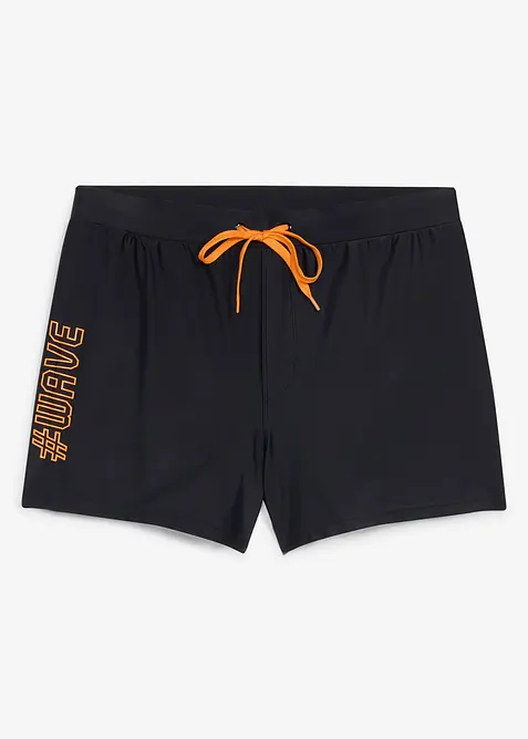 Weite Badehose aus elastischem Material in schwarz von vorne - bonprix