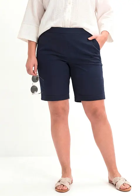 Bermuda aus Baumwoll-Mix in blau von vorne - bonprix