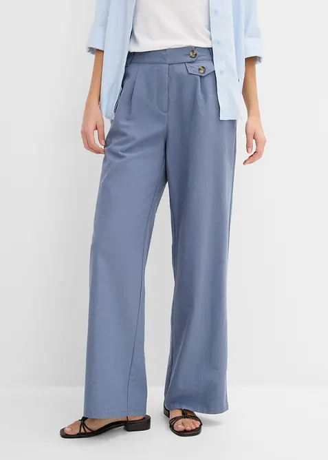 Marlenehose mit Lyocell in blau von vorne - bonprix