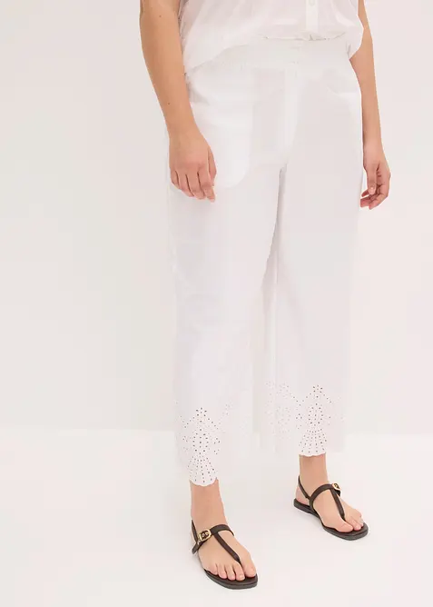 Culotte aus reiner Baumwolle in weiß von vorne - bonprix