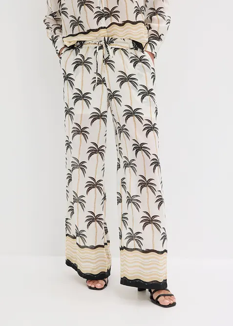 Palazzo-Hose in weiß von vorne - bonprix