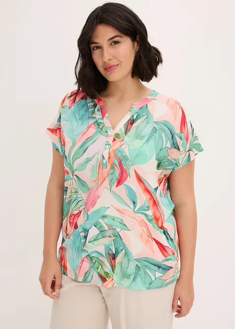 Shirt aus softem Viskose-Mix in grün von vorne (im Anschnitt) - bonprix