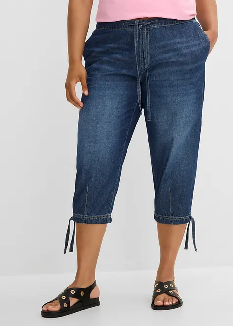 7/8-Jeans Mid Waist, cropped in blau von vorne - bonprix