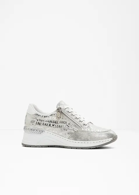 Rieker Komfort-Sneaker mit gepolsterter Innensohle in silber - Rieker