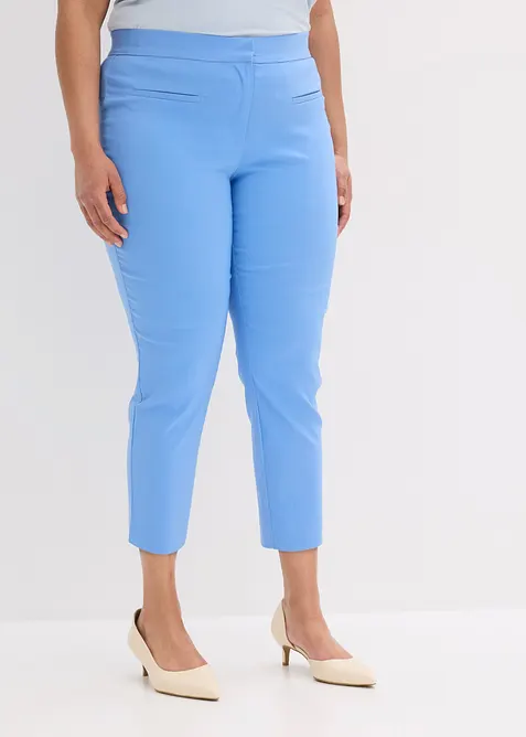 7/8-Hose aus elastischem Bengalin in blau von vorne - bonprix