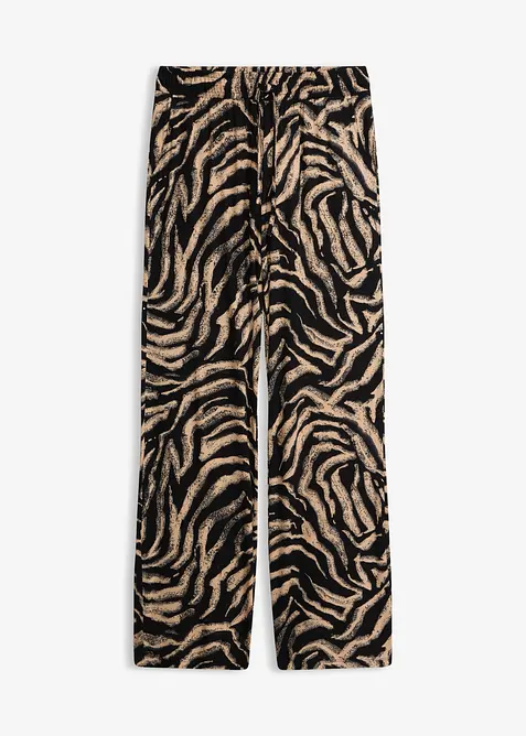 Jersey-Hose aus fließendem Viskose-Mix in schwarz von vorne - bonprix