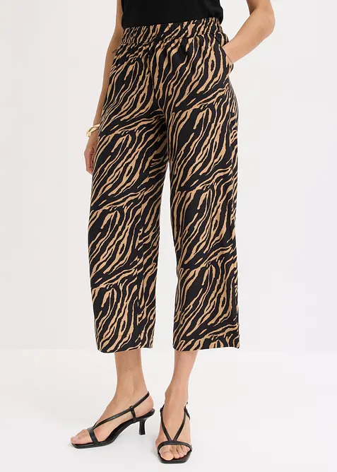 Schlupfhose aus Viskose in beige von vorne - bonprix