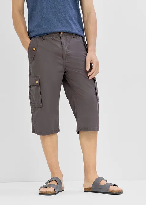 Cargo-Bermuda aus Baumwolle in Regular Fit in grau von vorne - bonprix