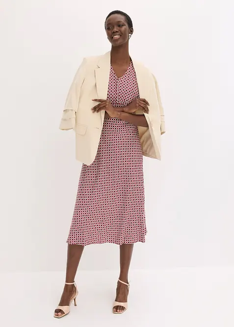 Kleid aus fließender Viskose in rot im Look von vorne (Totalaufnahme) - bonprix