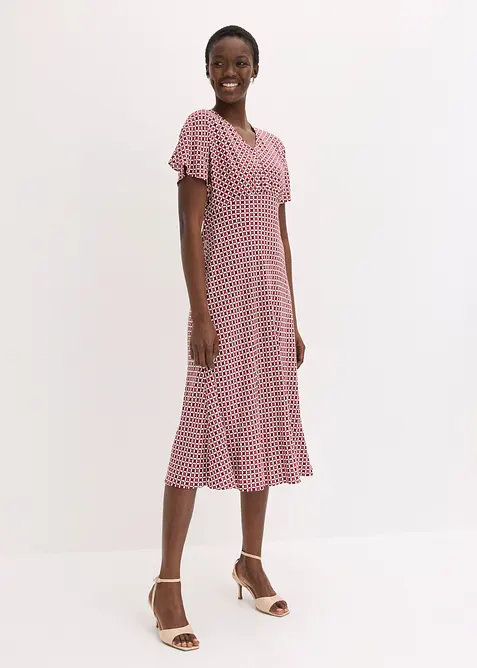 Kleid aus fließender Viskose in rot von vorne (Totalaufnahme) - bonprix