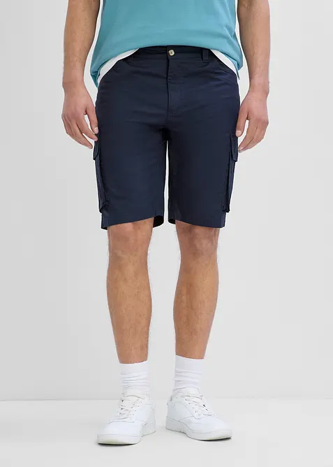Cargo-Bermuda (2er Pack) in blau von vorne - bonprix