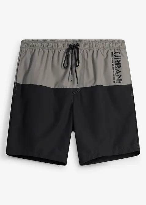 Badeshorts mit Colorblocking in grau von vorne - bonprix