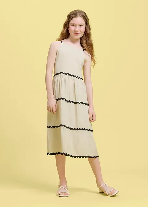 Trägerkleid in grau von vorne (Totalaufnahme) - bonprix