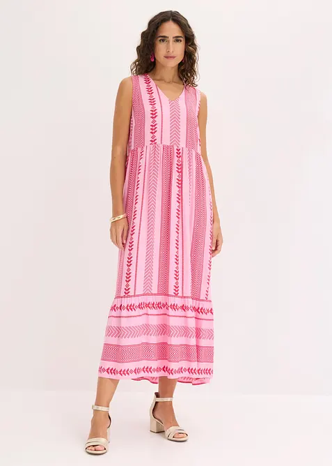 Maxikleid aus fließender Viskose in rot von vorne (Totalaufnahme) - bonprix