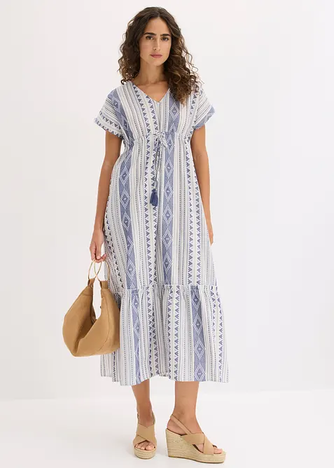 Ausgestelltes Midikleid in weiß im Look von vorne (Totalaufnahme) - bonprix