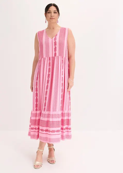 Maxikleid aus fließender Viskose in rot von vorne (Totalaufnahme) - bonprix