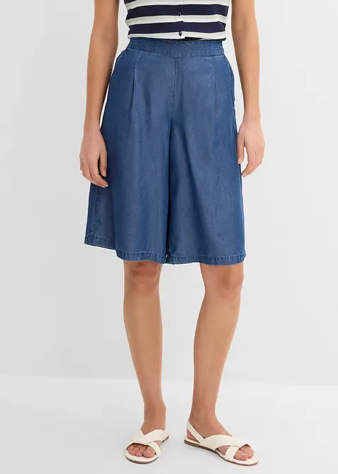 Bermuda aus Lyocell in blau von vorne - bonprix