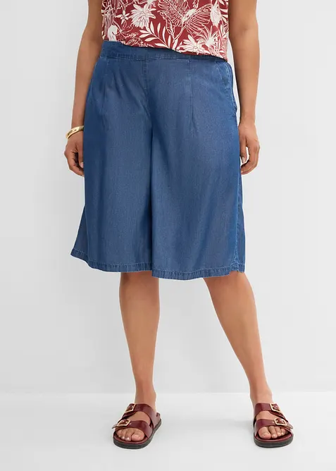 Bermuda aus weichem Lyocell in blau von vorne - bonprix