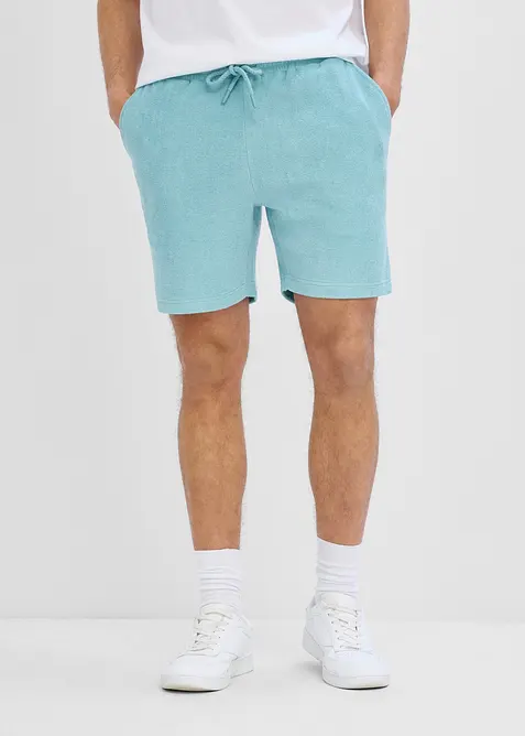 Frottee Shorts mit Komfortbund in grün von vorne - bonprix