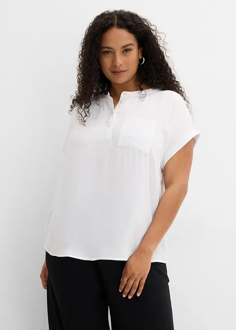 Blusenshirt in weiß von vorne (im Anschnitt) - bonprix