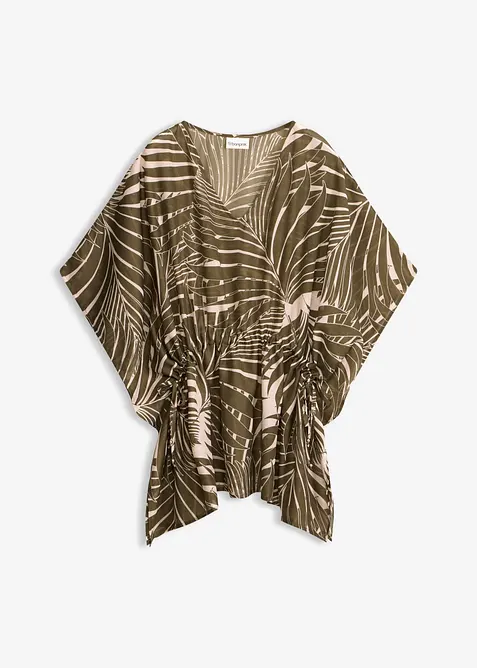 Transparente Oversize Strandtunika in grün von vorne - bonprix