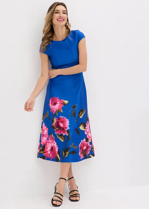 Midikleid in blau im Look von vorne (Totalaufnahme) - bonprix