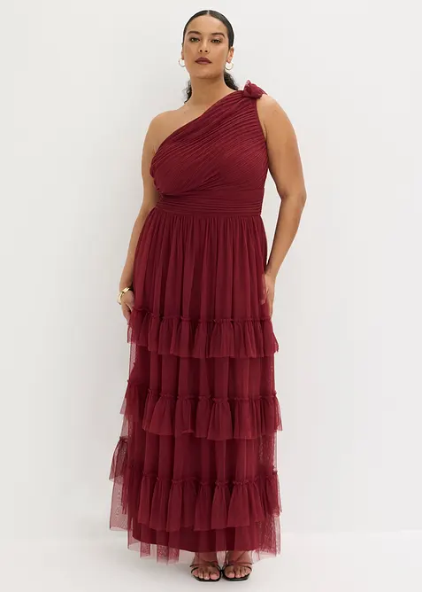 Abendkleid in rot von vorne (Totalaufnahme) - bonprix