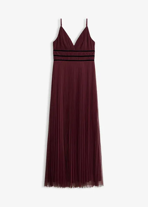 Abendkleid aus zartem Tüll mit Plisseé in rot von vorne - bonprix