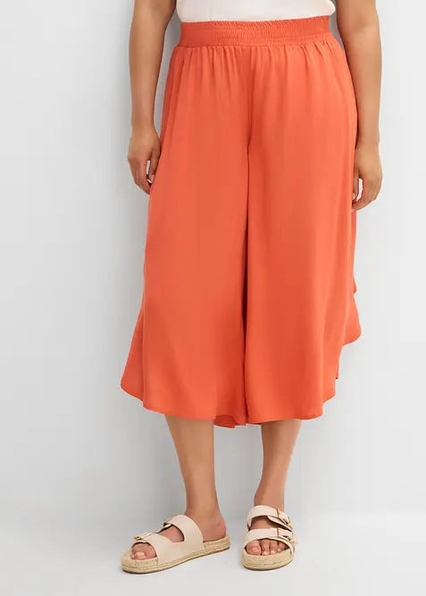 Wadenlange Culotte aus softer Viskose in rot von vorne - bonprix