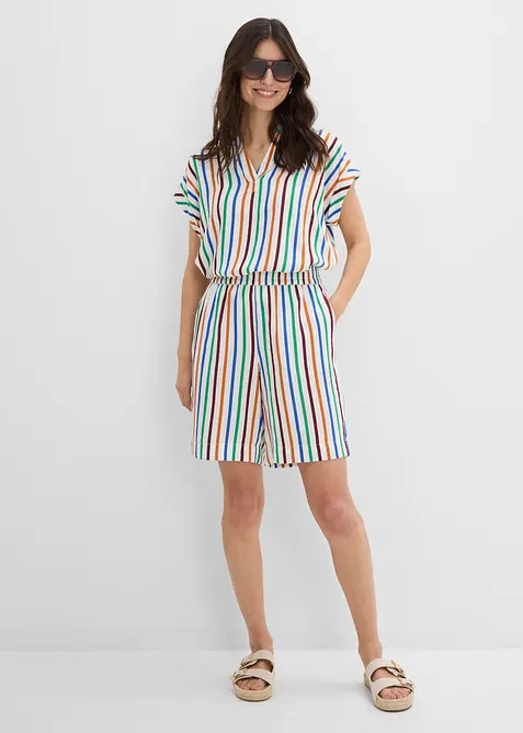 Bermuda aus Viskose-Mix in weiß im Look von vorne (Totalaufnahme) - bonprix