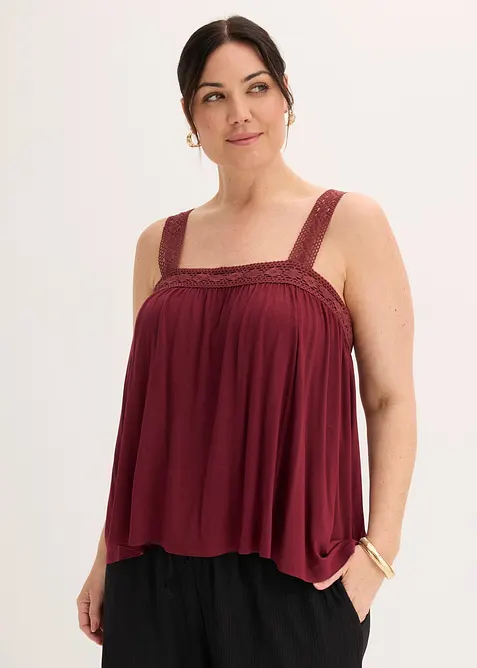 Top aus softer Viskose in rot von vorne (im Anschnitt) - bonprix