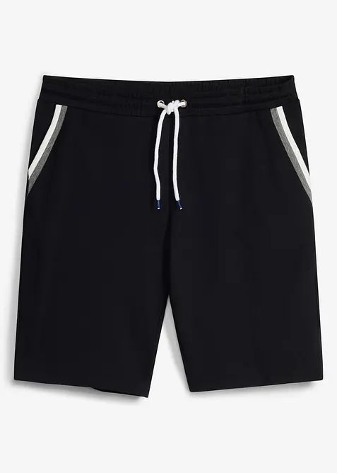 Sweat-Bermuda aus Baumwolle in Regular Fit in schwarz von vorne - bonprix