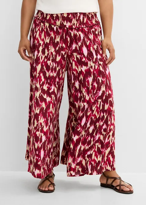 Palazzo-Hose aus fließender Viskose in pink von vorne - bonprix