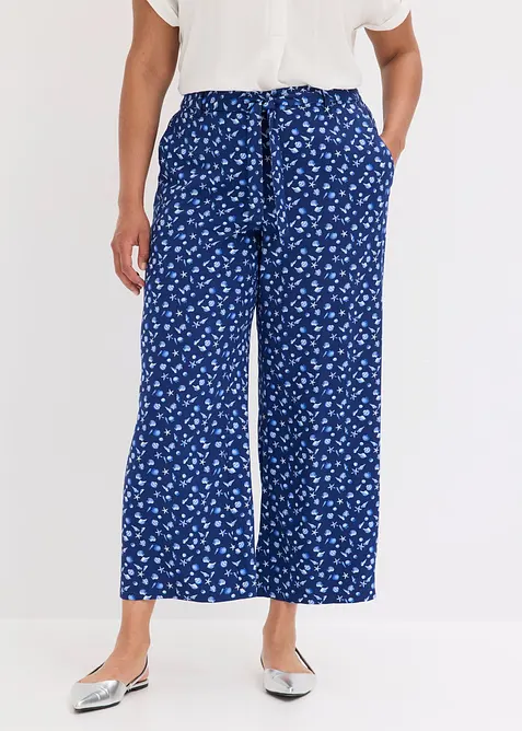 Schlupfhose aus reiner Viskose in blau von vorne - bonprix