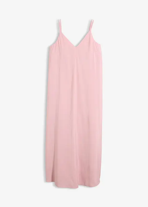 Trägerkleid aus feinem Viskose-Mix in rosa von vorne - bonprix