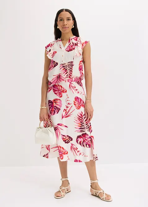 Bluse aus fließendem Viskose-Mix in weiß im Look von vorne (Totalaufnahme) - bonprix